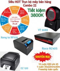 Combo 22 – Trọn bộ phần mềm quản lý VinshopPro8 + máy bán hàng 11.100K Tiết kiệm 3.800K